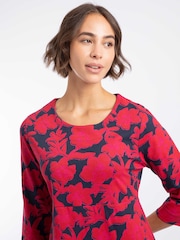 Weird Fish Red Starshine Cotton Printed Jersey Dress - Image 4 of 7