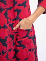 Weird Fish Red Starshine Cotton Printed Jersey Dress - Image 5 of 7