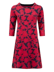Weird Fish Red Starshine Cotton Printed Jersey Dress - Image 6 of 7
