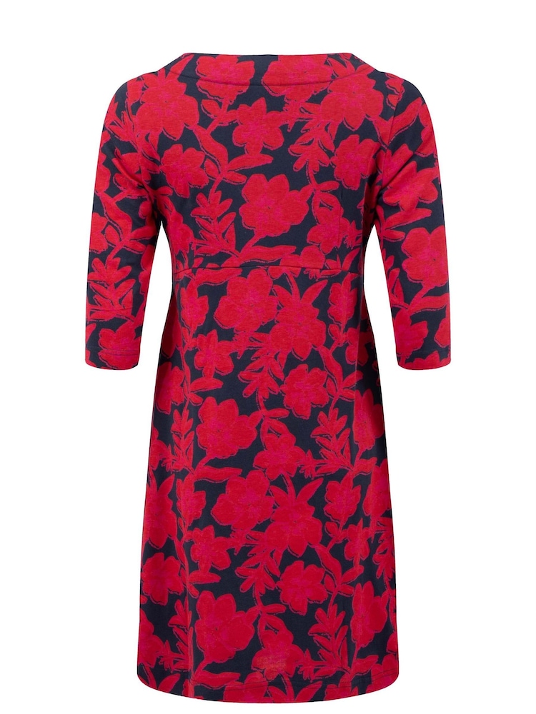 Weird Fish Red Starshine Cotton Printed Jersey Dress - Image 7 of 7
