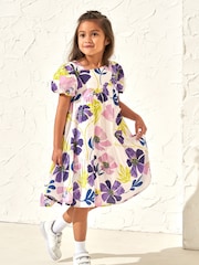 Angel & Rocket Purple Jodie Asymmetric Print Dress - Image 1 of 7