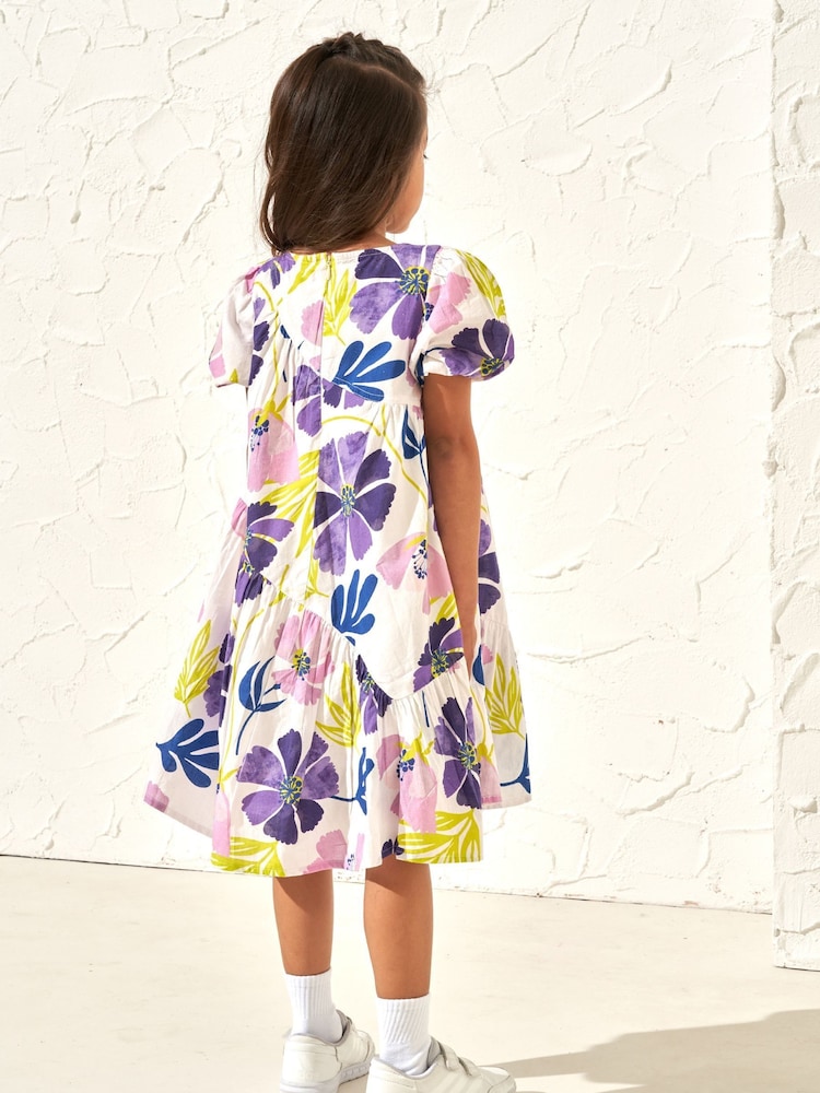 Angel & Rocket Purple Jodie Asymmetric Print Dress - Image 2 of 7