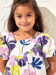 Angel & Rocket Purple Jodie Asymmetric Print Dress - Image 4 of 7
