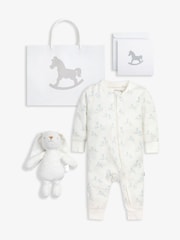 Blau - The Little Tailor 2-teiliges Hasen-Geschenkset für Babys mit Schlafanzug und Spielzeug aus 100 % Baumwolle - Bild 1 von 10
