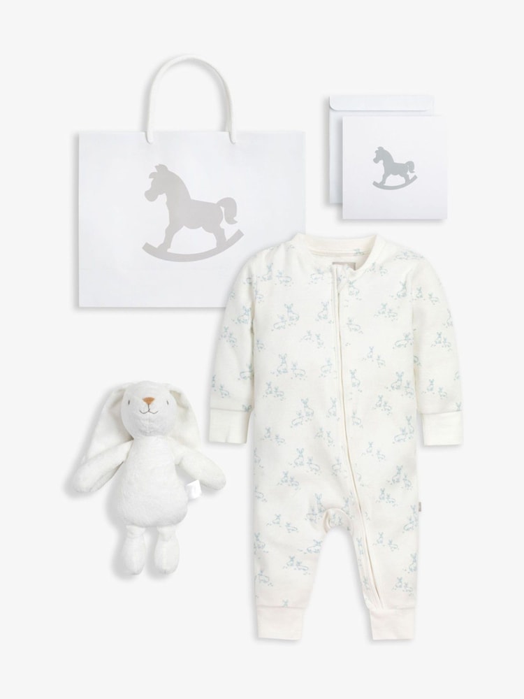 Blau - The Little Tailor 2-teiliges Hasen-Geschenkset für Babys mit Schlafanzug und Spielzeug aus 100 % Baumwolle - Bild 1 von 10 Blau - The Little Tailor 2-teiliges Hasen-Geschenkset für Babys mit Schlafanzug und Spielzeug aus 100 % Baumwolle - Bild 1 von 10