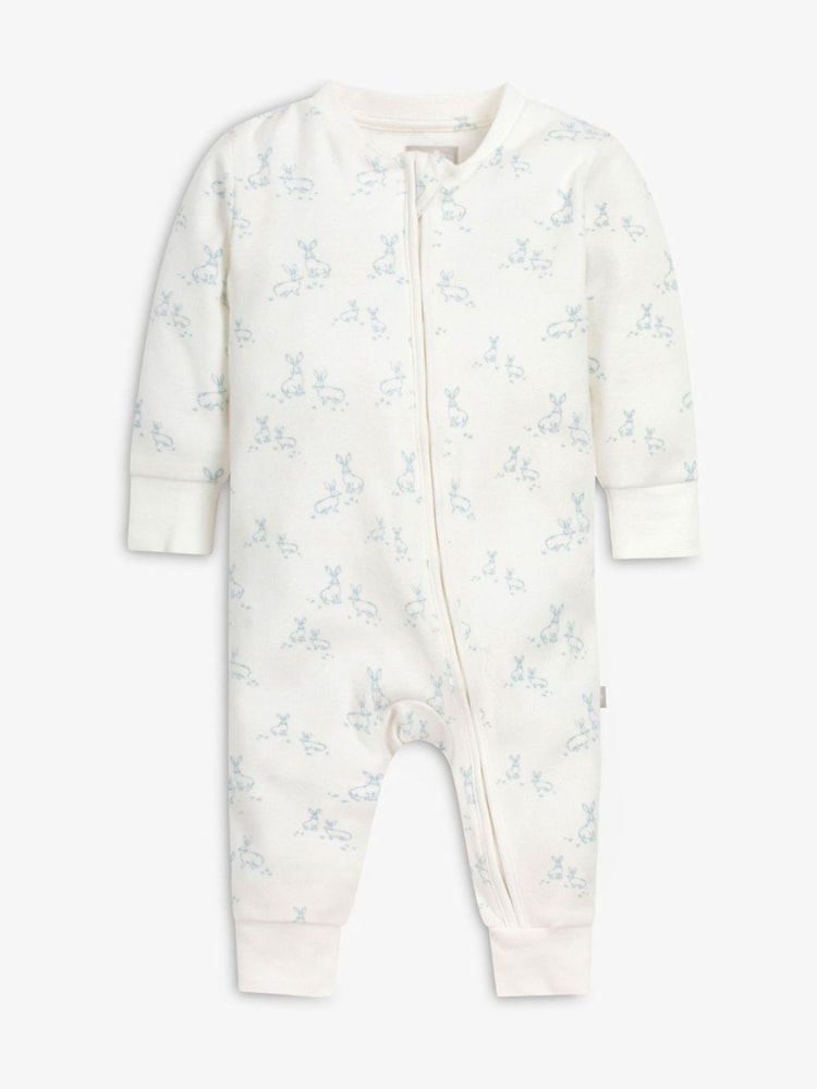 Blau - The Little Tailor 2-teiliges Hasen-Geschenkset für Babys mit Schlafanzug und Spielzeug aus 100 % Baumwolle - Bild 2 von 10