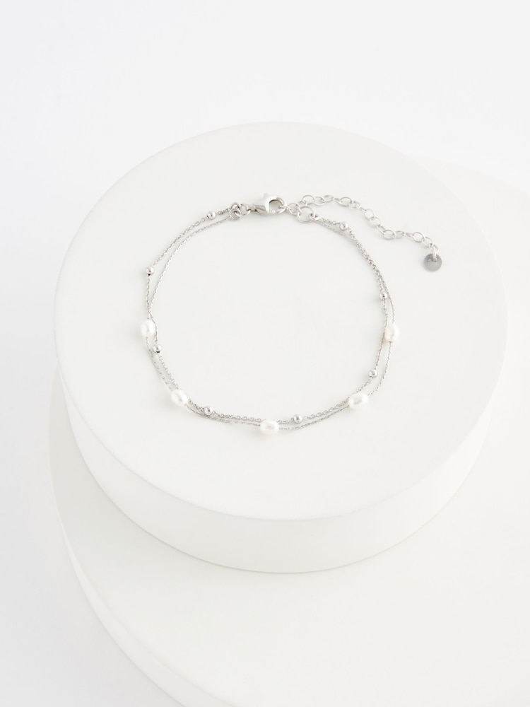 Sterling Silver Delicate Pearl Bracelet - Image 3 of 4