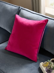 Furn Pink Meridian Velvet 55cm X 55cm Cushion Cover - Image 1 of 6