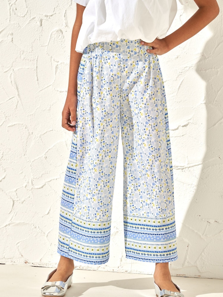 Angel & Rocket Blue Serena Printed Wide Leg Trousers - Image 1 of 3