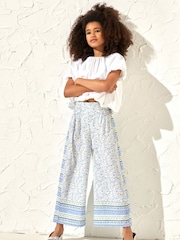 Angel & Rocket Blue Serena Printed Wide Leg Trousers - Image 3 of 3
