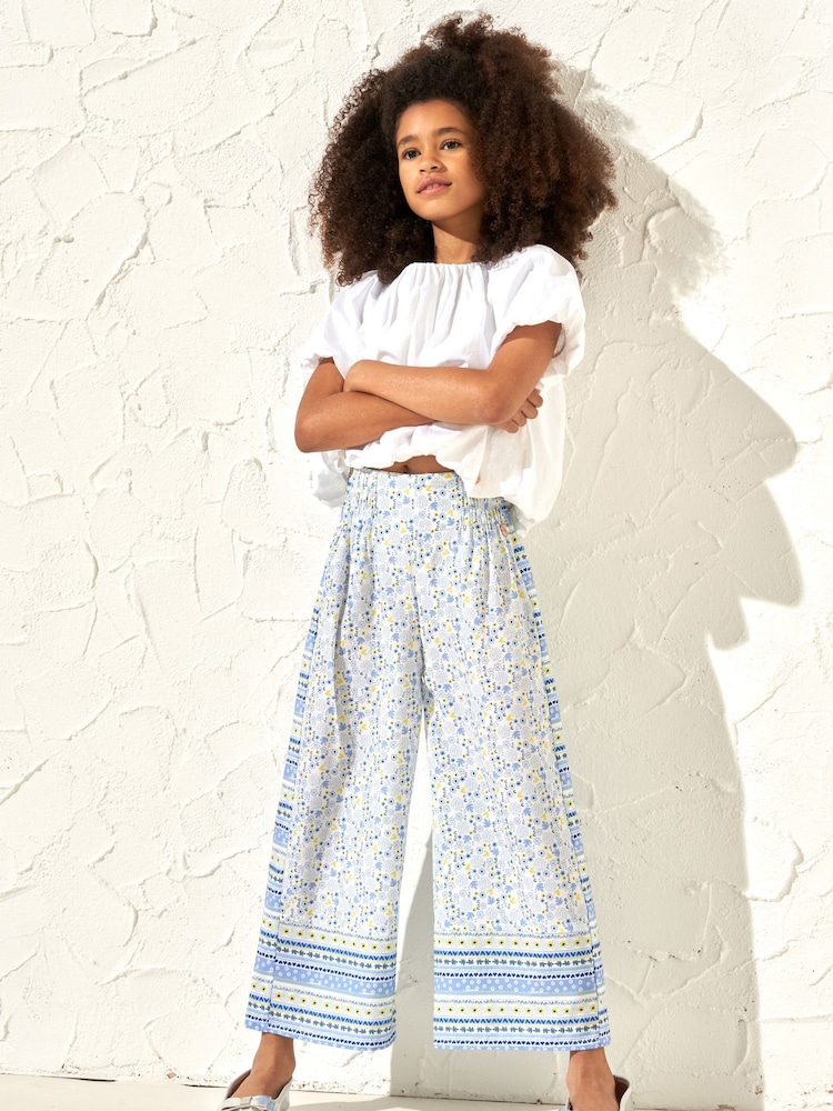 Angel & Rocket Blue Serena Printed Wide Leg Trousers - Image 3 of 3