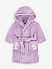 JoJo Maman Bébé Lilac Girls' Unicorn Dressing Gown - Image 2 of 4