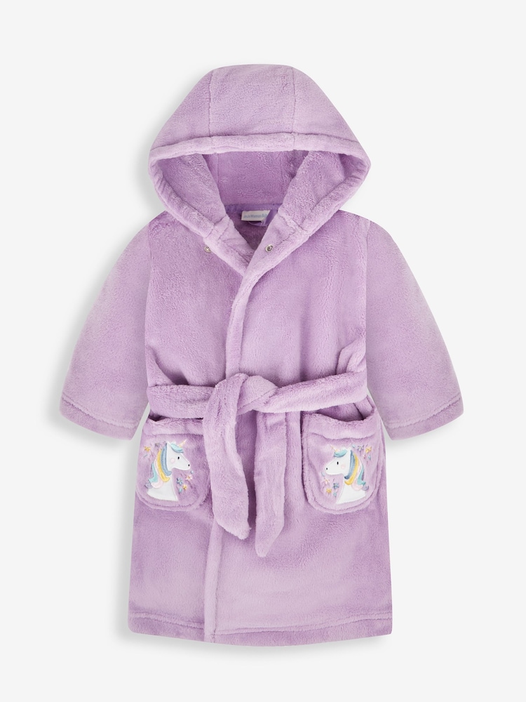 JoJo Maman Bébé Lilac Girls' Unicorn Dressing Gown - Image 2 of 4