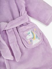JoJo Maman Bébé Lilac Girls' Unicorn Dressing Gown - Image 3 of 4
