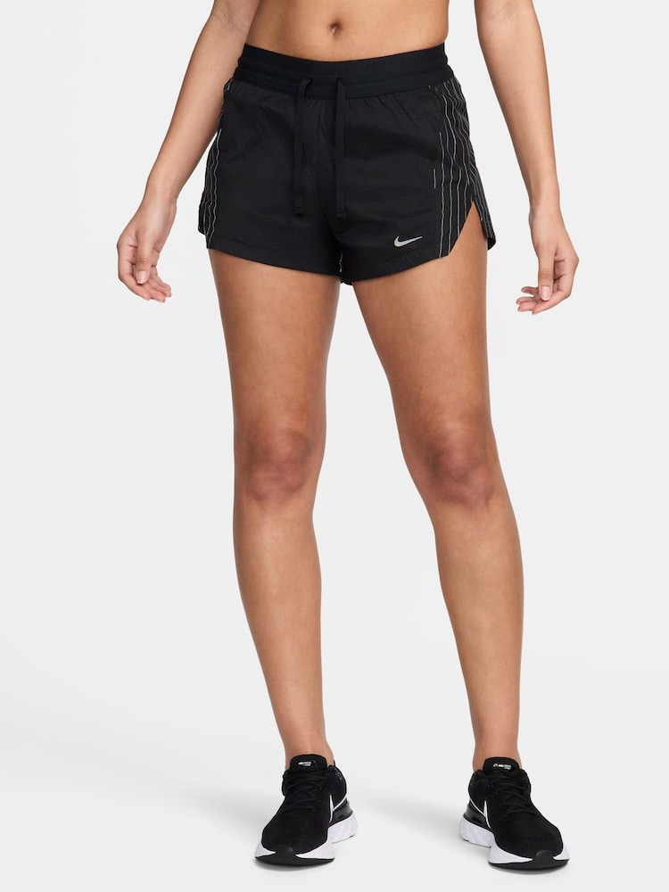Nike Black Running Division Reflective Mid-Rise 3" Brief-Lined Running Shorts - Image 1 of 11 Nike Black Running Division Reflective Mid-Rise 3" Brief-Lined Running Shorts - Image 1 of 11