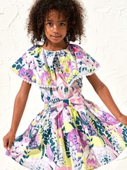 Angel & Rocket Purple 100% Cotton Darcy Printed Layered Skirt - Image 3 of 6
