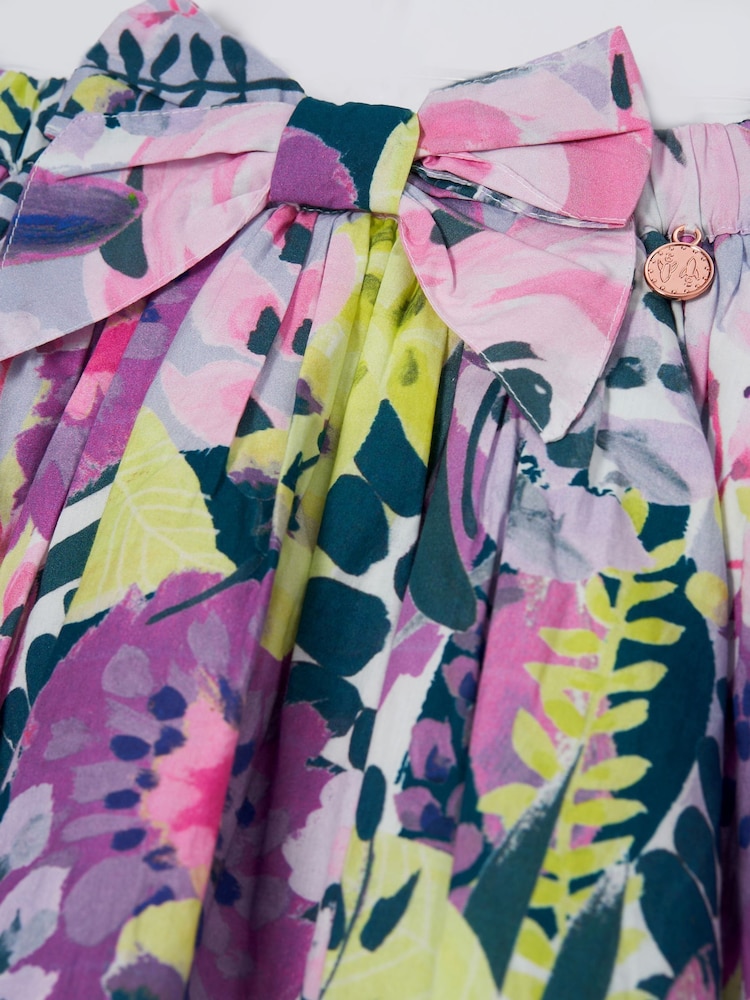 Angel & Rocket Purple 100% Cotton Darcy Printed Layered Skirt - Image 6 of 6