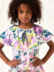 Angel & Rocket Purple Darcy Print Collar 100% Cotton Top - Image 2 of 5