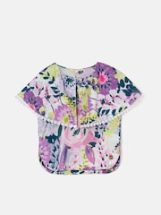 Angel & Rocket Purple Darcy Print Collar 100% Cotton Top - Image 3 of 5