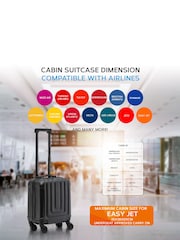 Flight Knight 45x36x20cm Easy Jet Underseat 8 Wheel ABS Hard Case Cabin Carry On Hand Luggage - Image 6 of 7