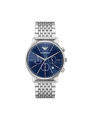 Emporio Armani Silver Chronograph Stainless Steel Watch - Image 1 of 6