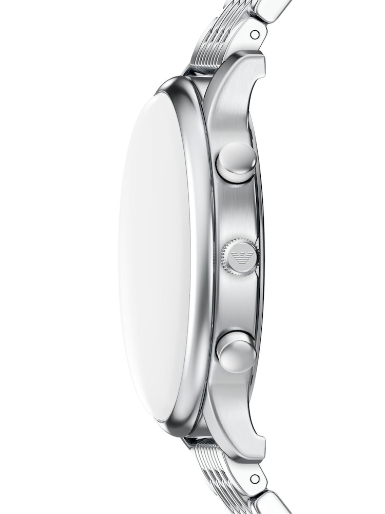 Emporio Armani Silver Chronograph Stainless Steel Watch - Image 6 of 6 Emporio Armani Silver Chronograph Stainless Steel Watch - Image 6 of 6