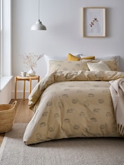 Natural Hedgehog with Tufted Daisies Duvet Cover and Pillowcase Set - Image 2 of 6