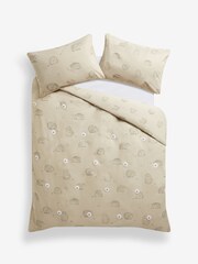 Natural Hedgehog with Tufted Daisies Duvet Cover and Pillowcase Set - Image 4 of 6