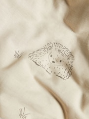 Natural Hedgehog with Tufted Daisies Duvet Cover and Pillowcase Set - Image 6 of 6