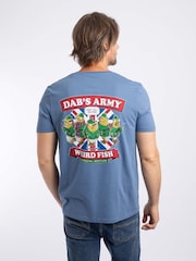Blau - Weird Fish Dabs Army Artist T-Shirt mit Back-Print - Bild 2 von 4