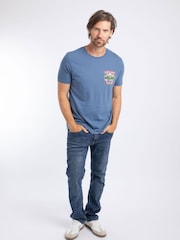 Blau - Weird Fish Dabs Army Artist T-Shirt mit Back-Print - Bild 3 von 4