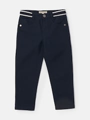Angel & Rocket Blue Bernard Smart Textured 100% Cotton Trousers - Image 5 of 7