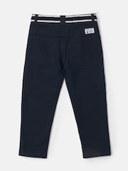 Angel & Rocket Blue Bernard Smart Textured 100% Cotton Trousers - Image 6 of 7