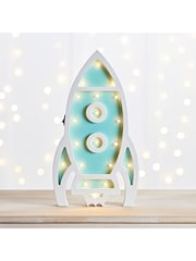Lights4fun Green Childrens Rocket Night Light - Image 1 of 3