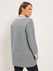 Yours Curve Grey Tipped Cardigan - Image 3 of 6