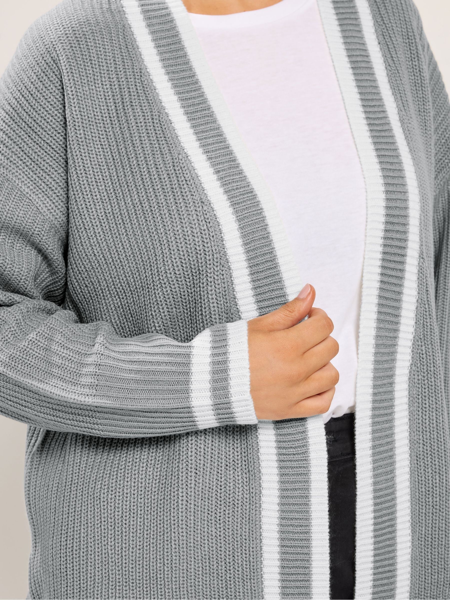 Buy Yours Curve Grey Tipped Cardigan from Next USA