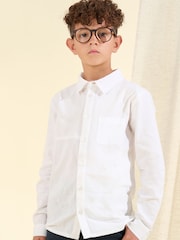 Angel & Rocket White Textured Thomas 100% Cotton Shirt - Image 1 of 5