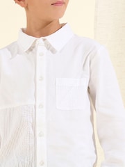Angel & Rocket White Textured Thomas 100% Cotton Shirt - Image 2 of 5