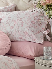 Laura Ashley Blush Pink 200 Thread Count Aria Duvet Cover and Pillowcase Set - Image 2 of 3