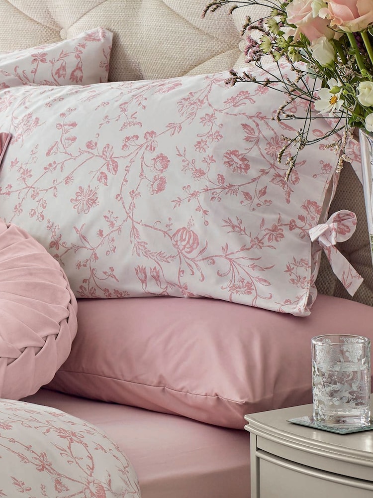 Laura Ashley Blush Pink 200 Thread Count Aria Duvet Cover and Pillowcase Set - Image 2 of 3