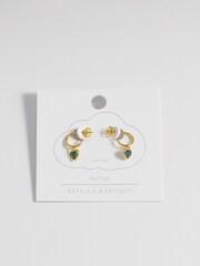 Estella Bartlett Gold Tone Abalone Heart Drop Hoops - Image 2 of 4