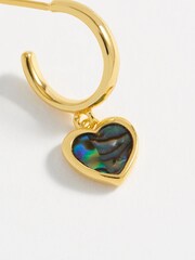 Estella Bartlett Gold Tone Abalone Heart Drop Hoops - Image 3 of 4