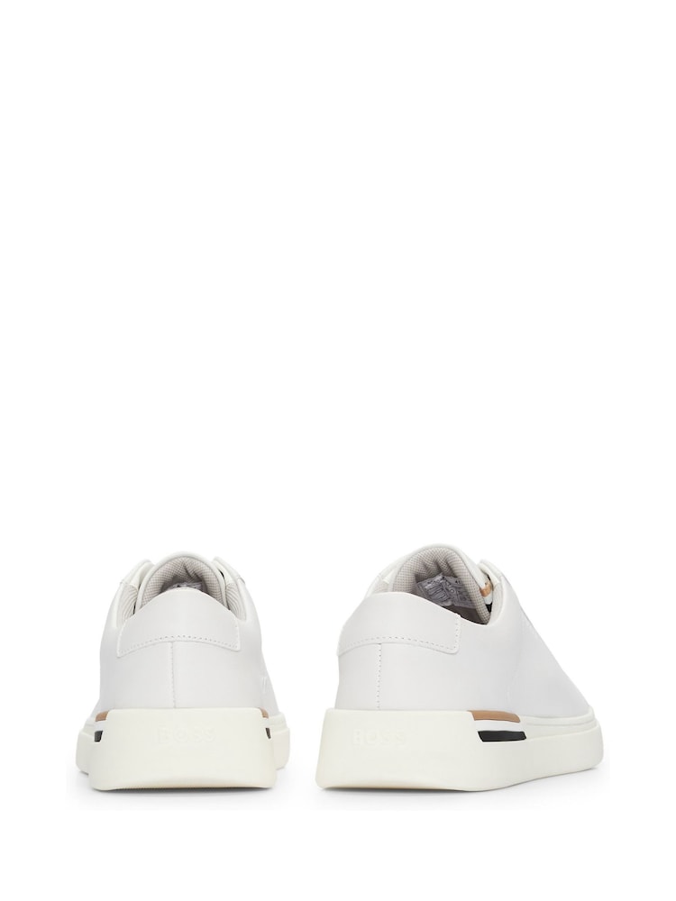 BOSS White Clint Cupsole Lace Up Leather Trainers - Image 4 of 4 BOSS White Clint Cupsole Lace Up Leather Trainers - Image 4 of 4