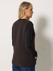 Long Tall Sally Brown Sherpa Gilet - Image 3 of 6