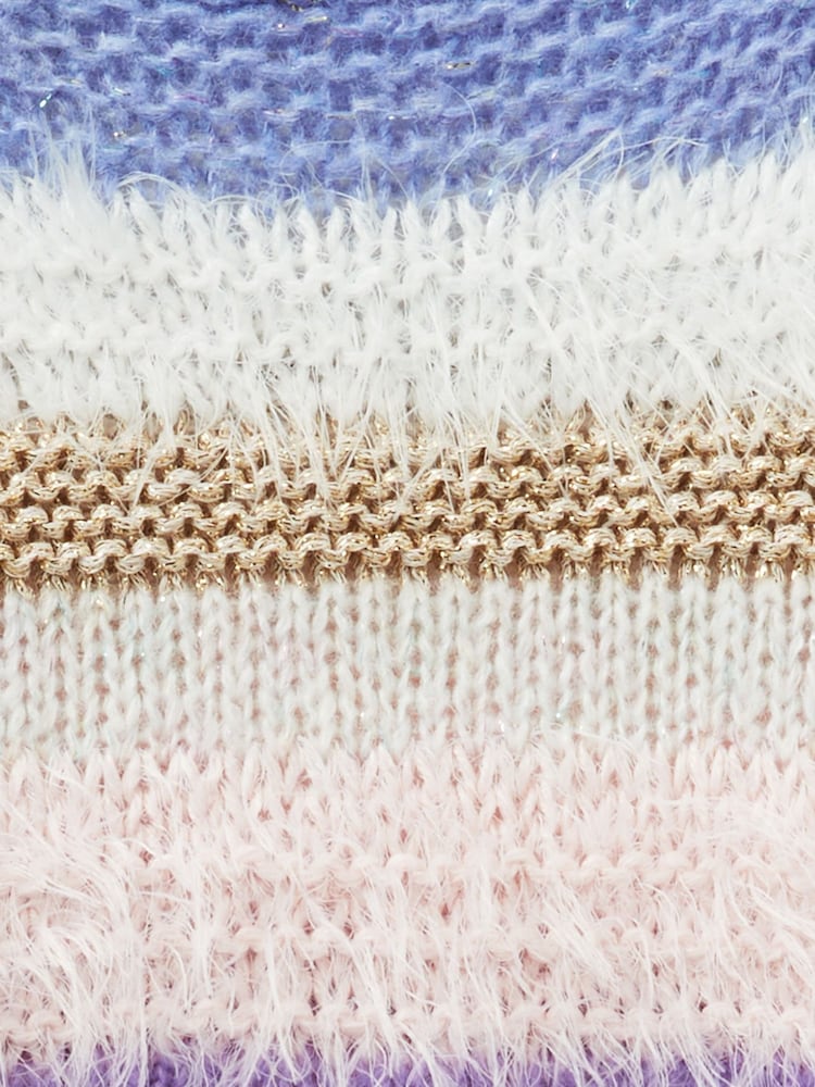 Benetton pull en maille rayé rose - Image 2 of 2