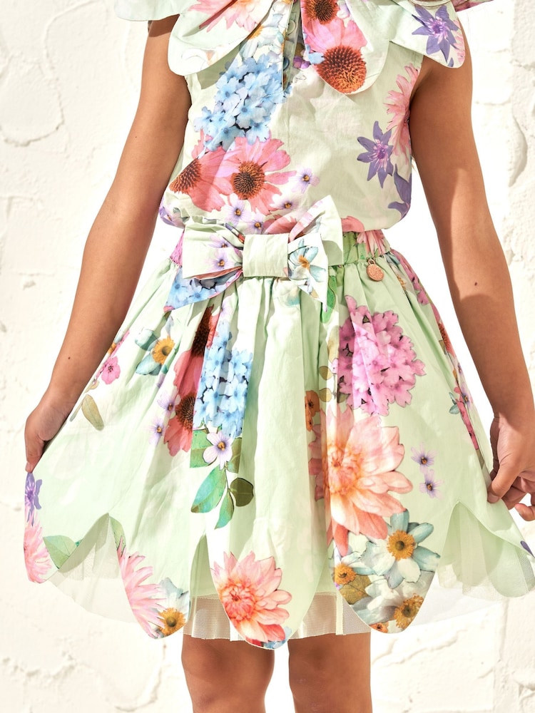 Angel & Rocket Green 100% Cotton Darcy Petal Skirt - Image 2 of 5