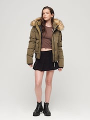 Superdry Green Everest Hooded Puffer Bomber Jacket - Image 4 of 7