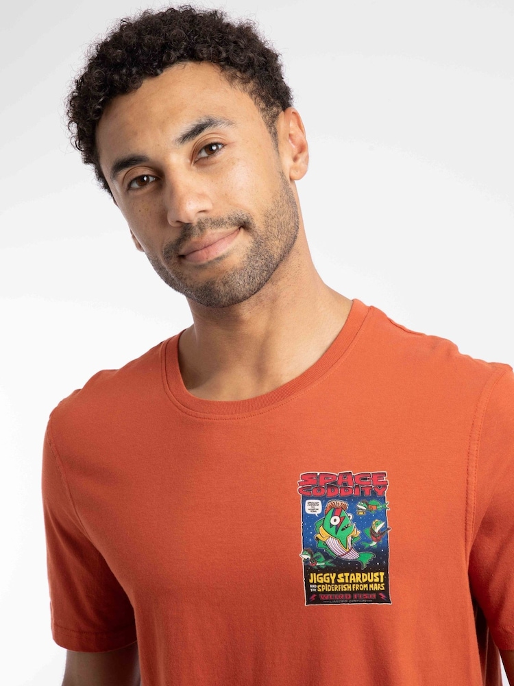 Weird Fish Orange Space Coddity Back Print Artist T-Shirt - Image 2 of 6