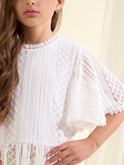 Angel & Rocket Cream Anabelle Cape Lace Top - Image 5 of 8