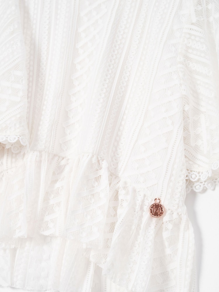 Angel & Rocket Cream Anabelle Cape Lace Top - Image 8 of 8